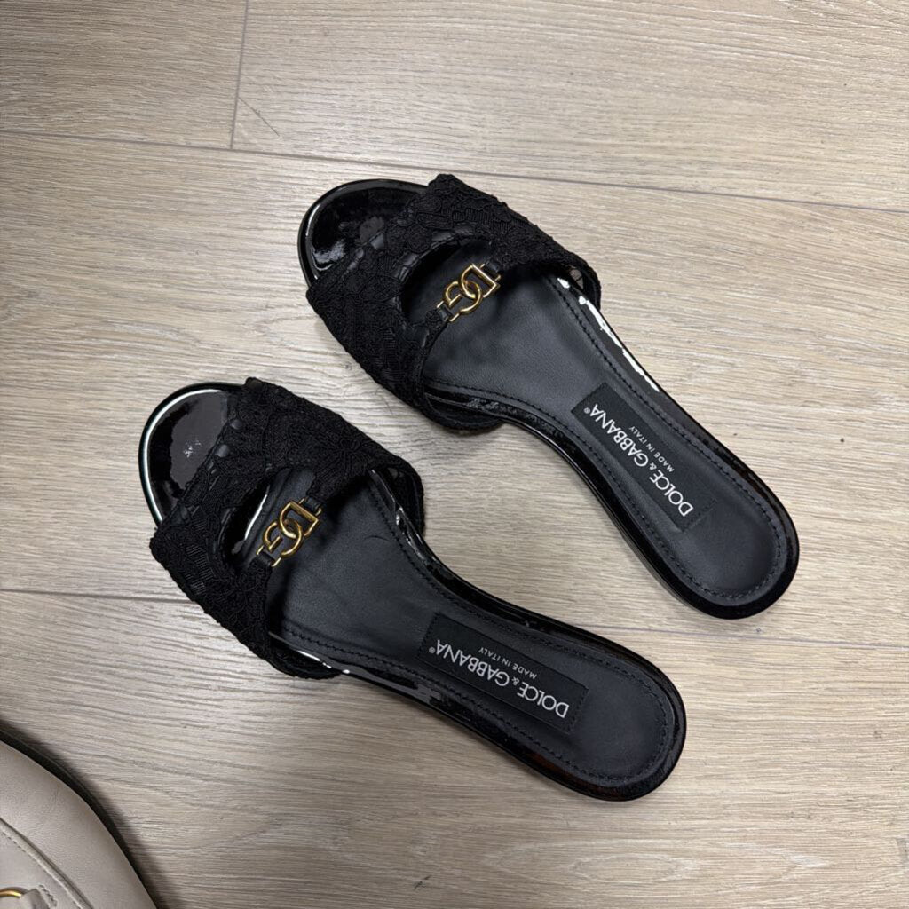 Black Lace Slides