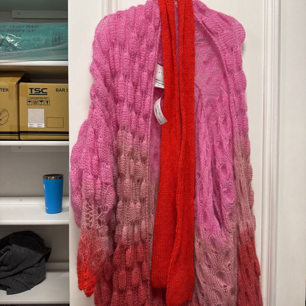 Pink Ombre Silk/Mohair Cardigan