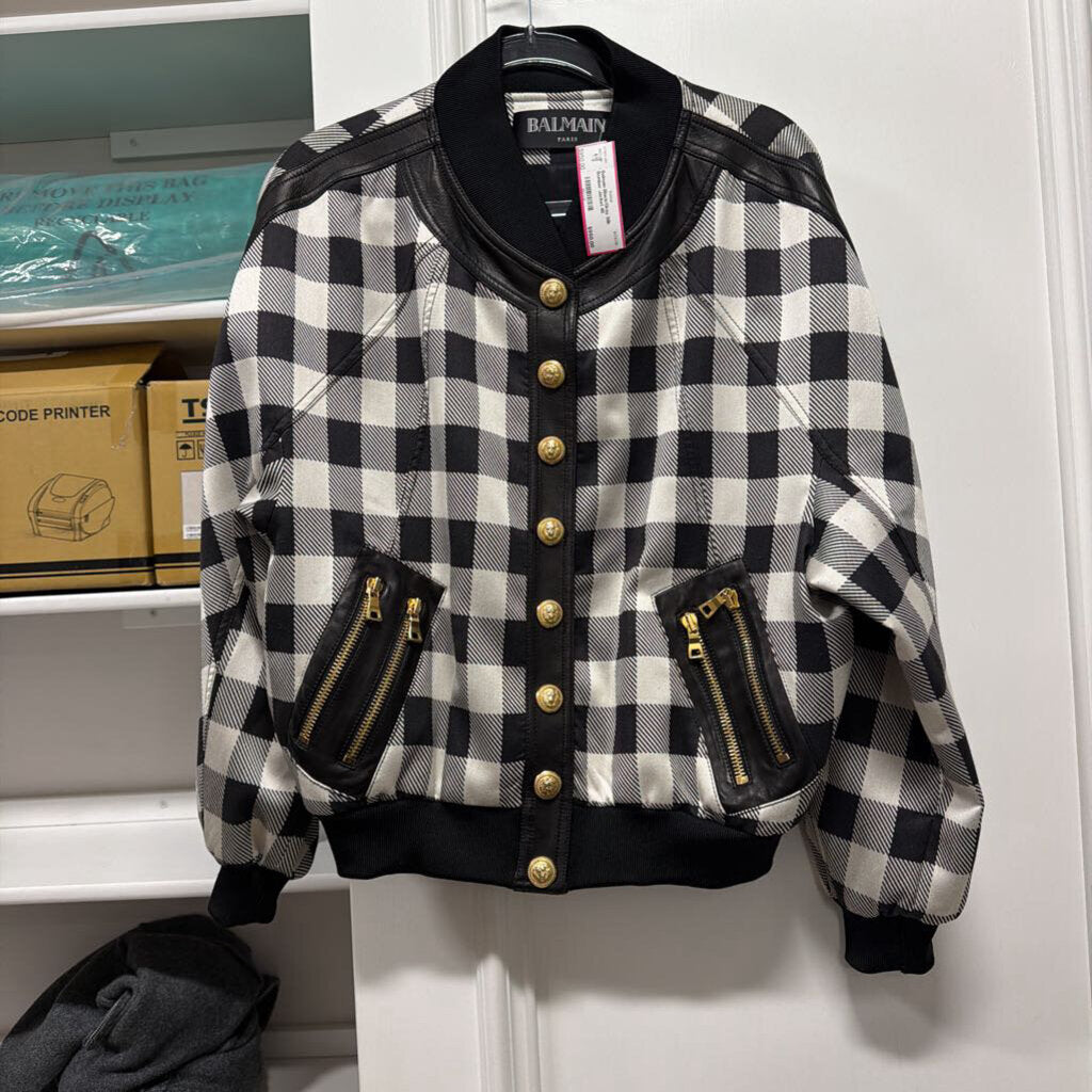 Black/Gray Silk Bomber Jacket