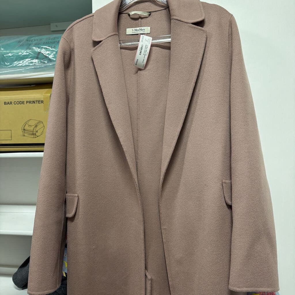 Mauve Wool Belted Coat