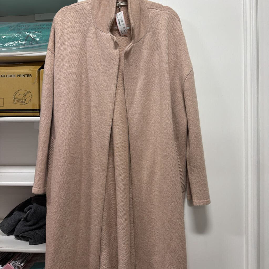 Pale Pink Wool/Cashmere Long Cardigan