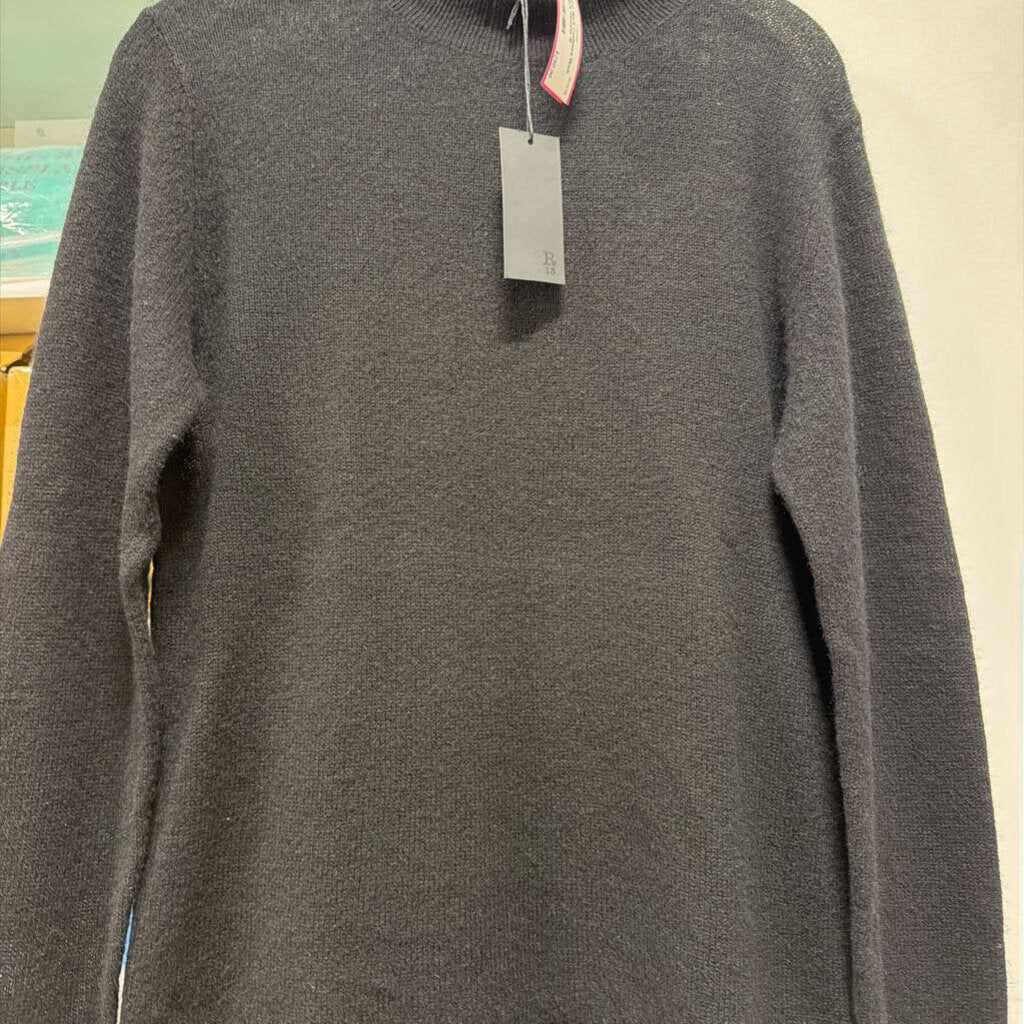 Black Cashmere Mock Neck Sweater