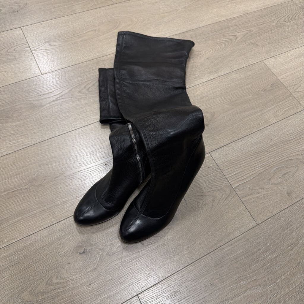 Black Leather Tall Boots