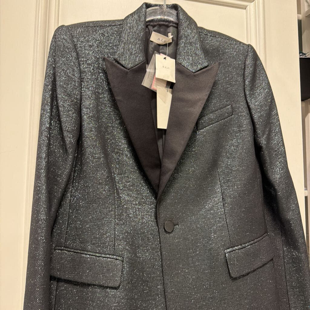 Black Metallic Viscose/Wool Blazer (WT 695)