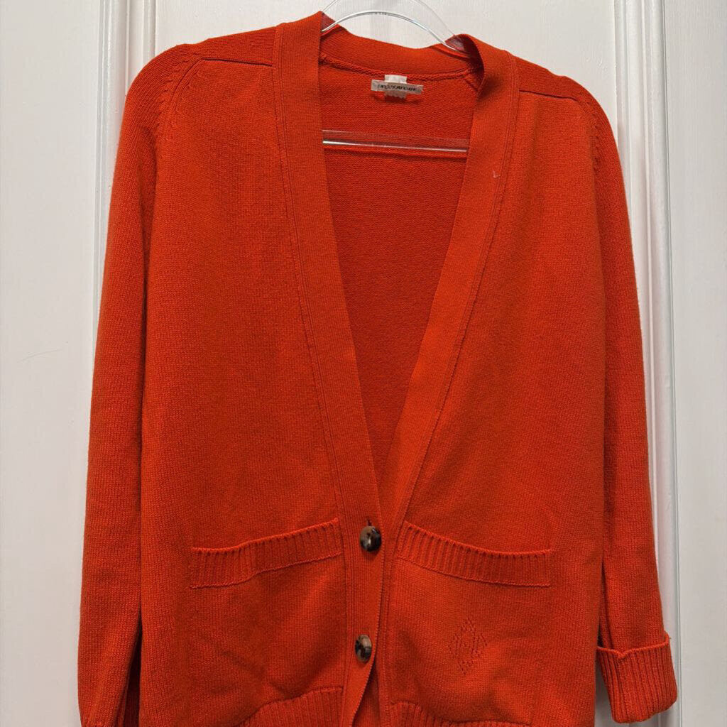 Vintage Orange Cashmere Cardigan Sweater