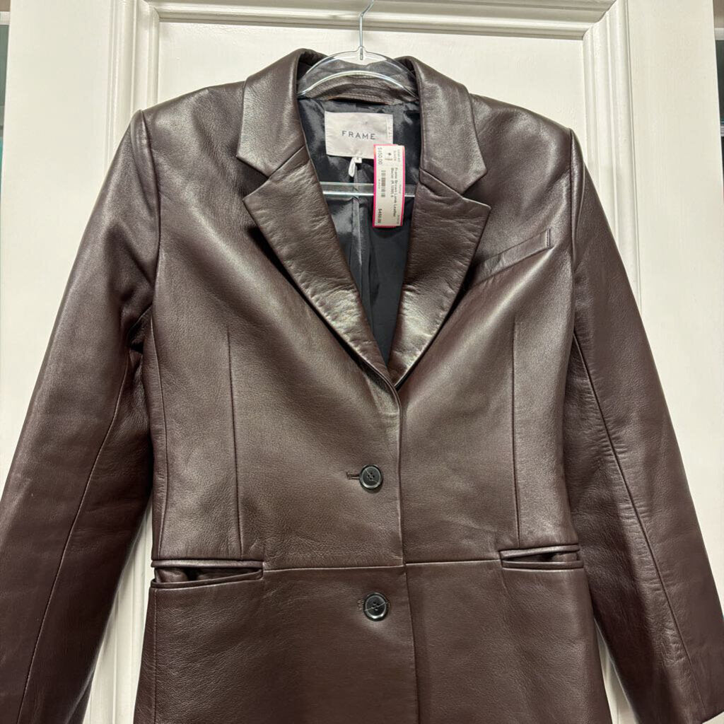Brown Lamb Leather Blazer (R.1398)