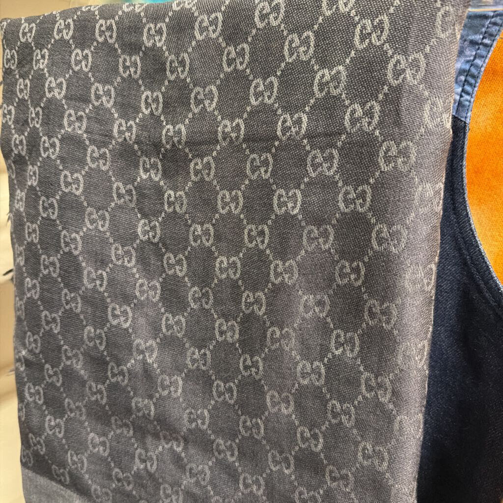 Gray/Blue Monogram Cotton/Silk Scarf