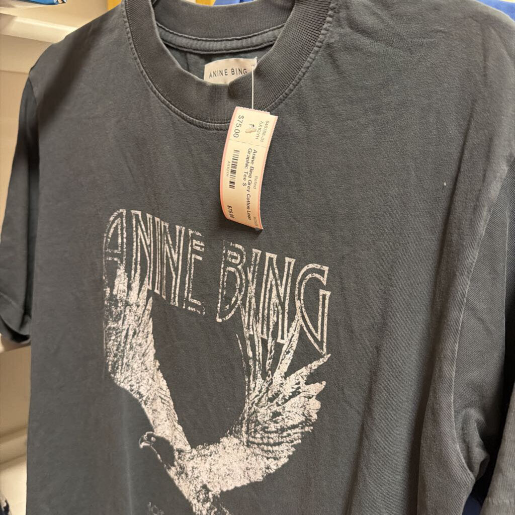 Grey Cotton Logo Graphic Tee