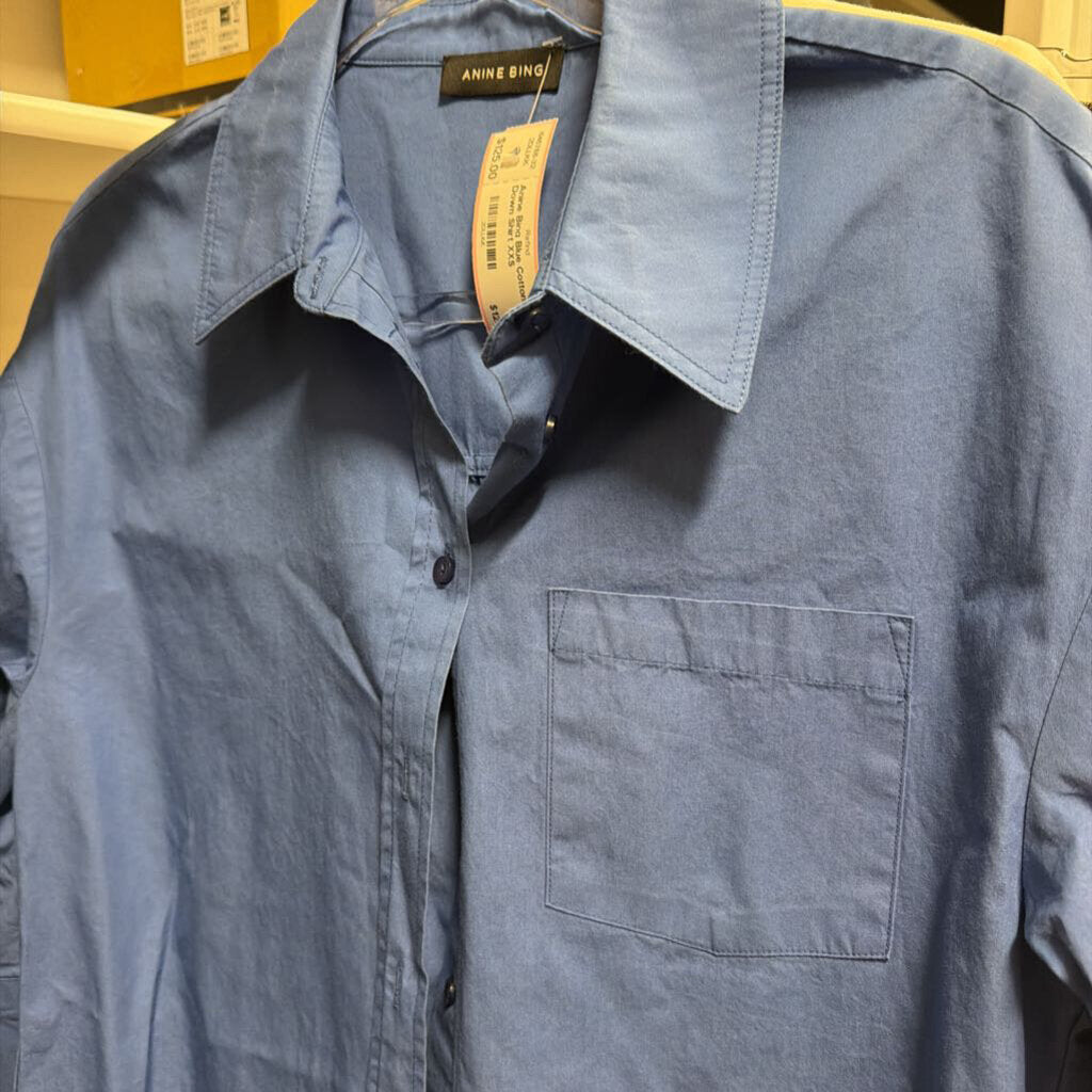 Blue Cotton Button Down Shirt
