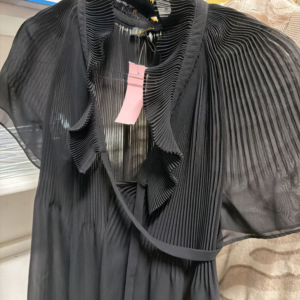 Black Pleated Sheer top