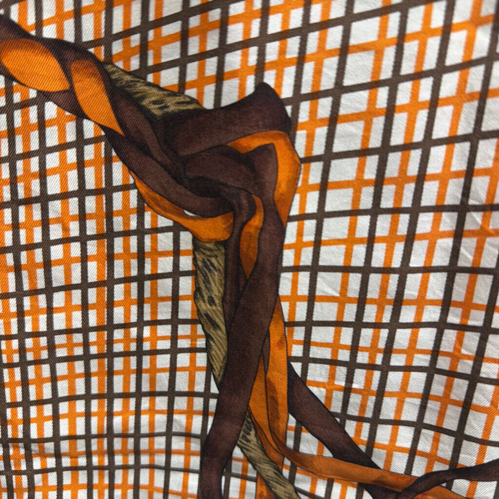 Orange/Multi Silk Scarf