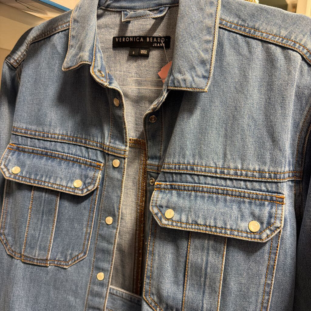 Medium Wash Denim Belted Jacket