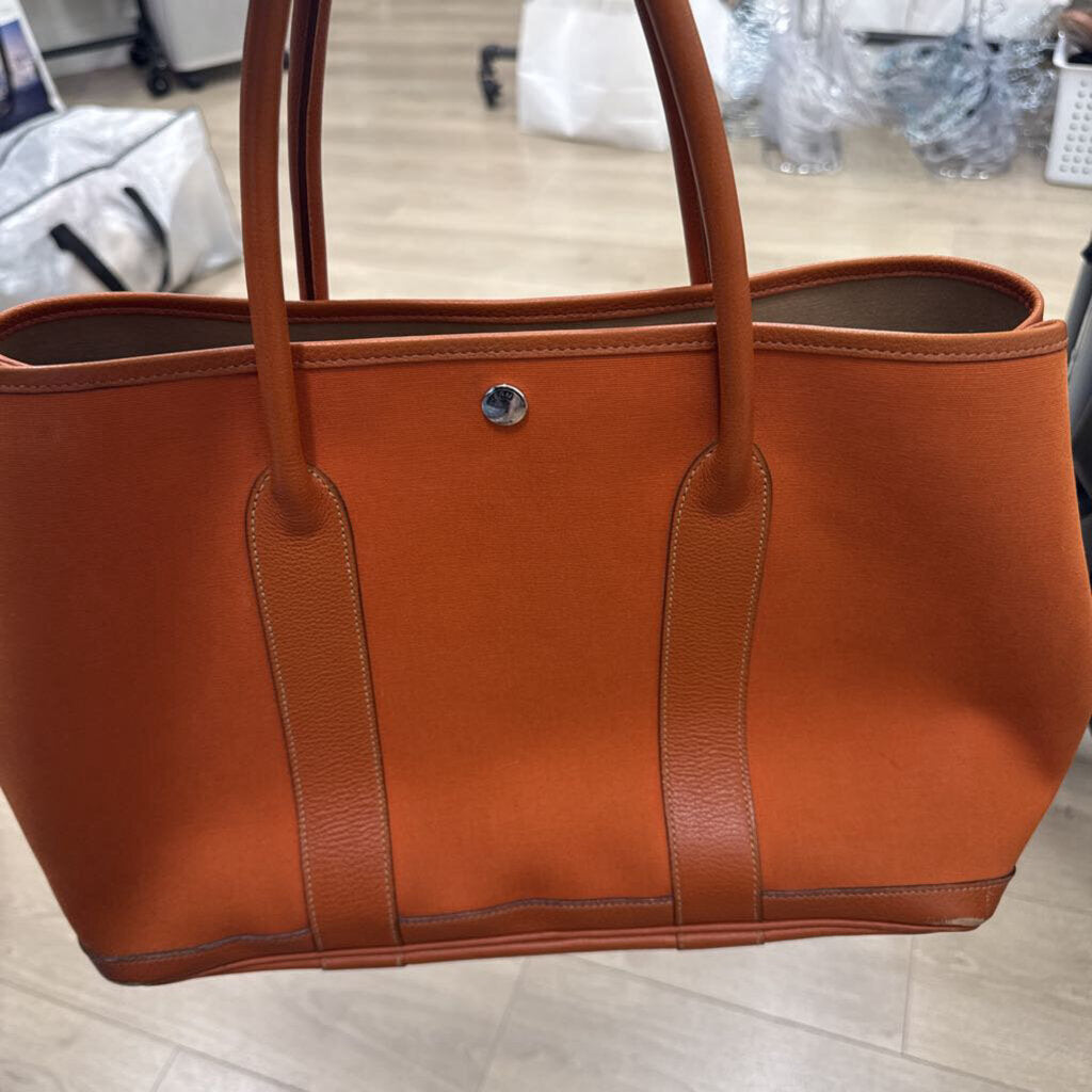 Orange Garden Party Tote (as is-corners)