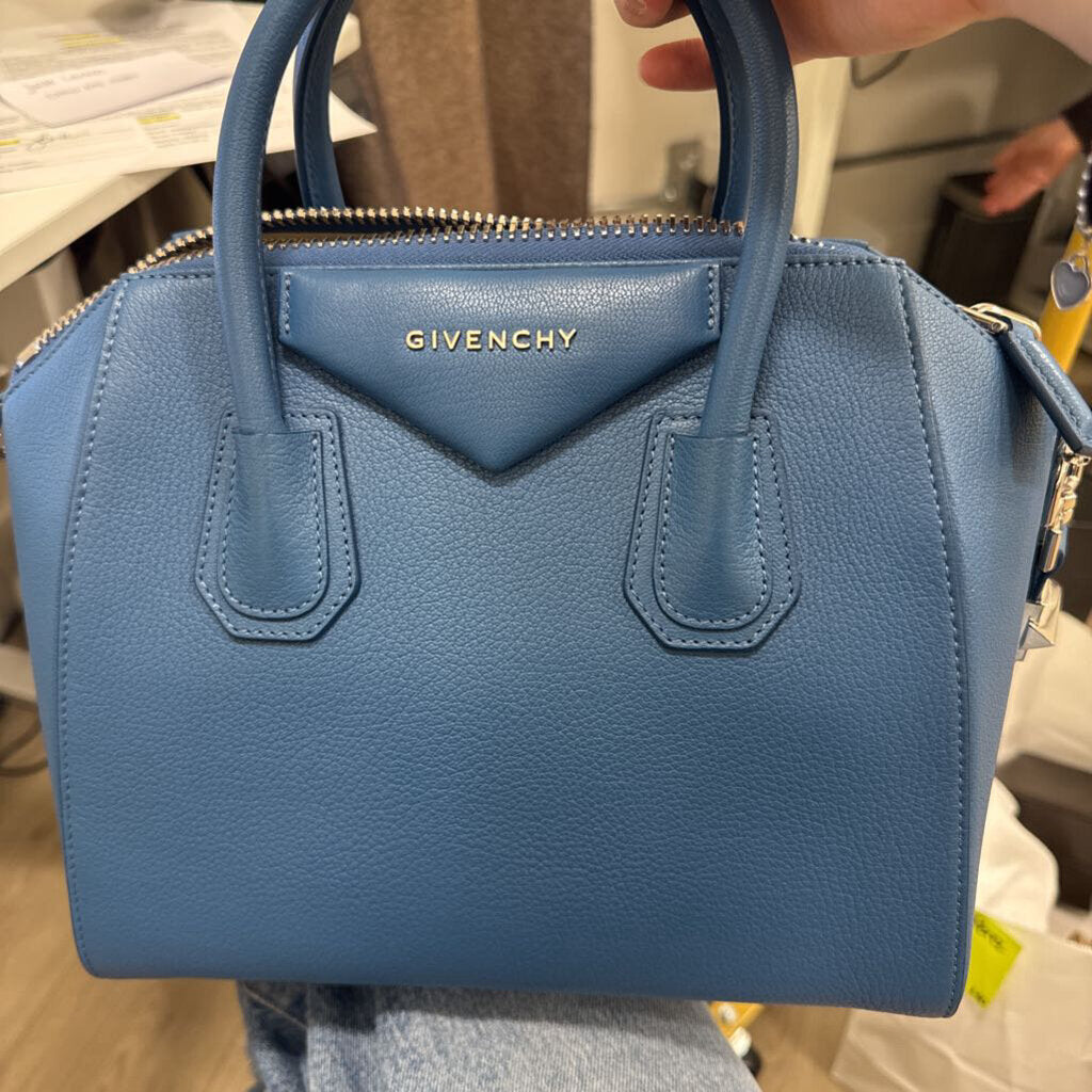 Blue Antigona Leather Satchel
