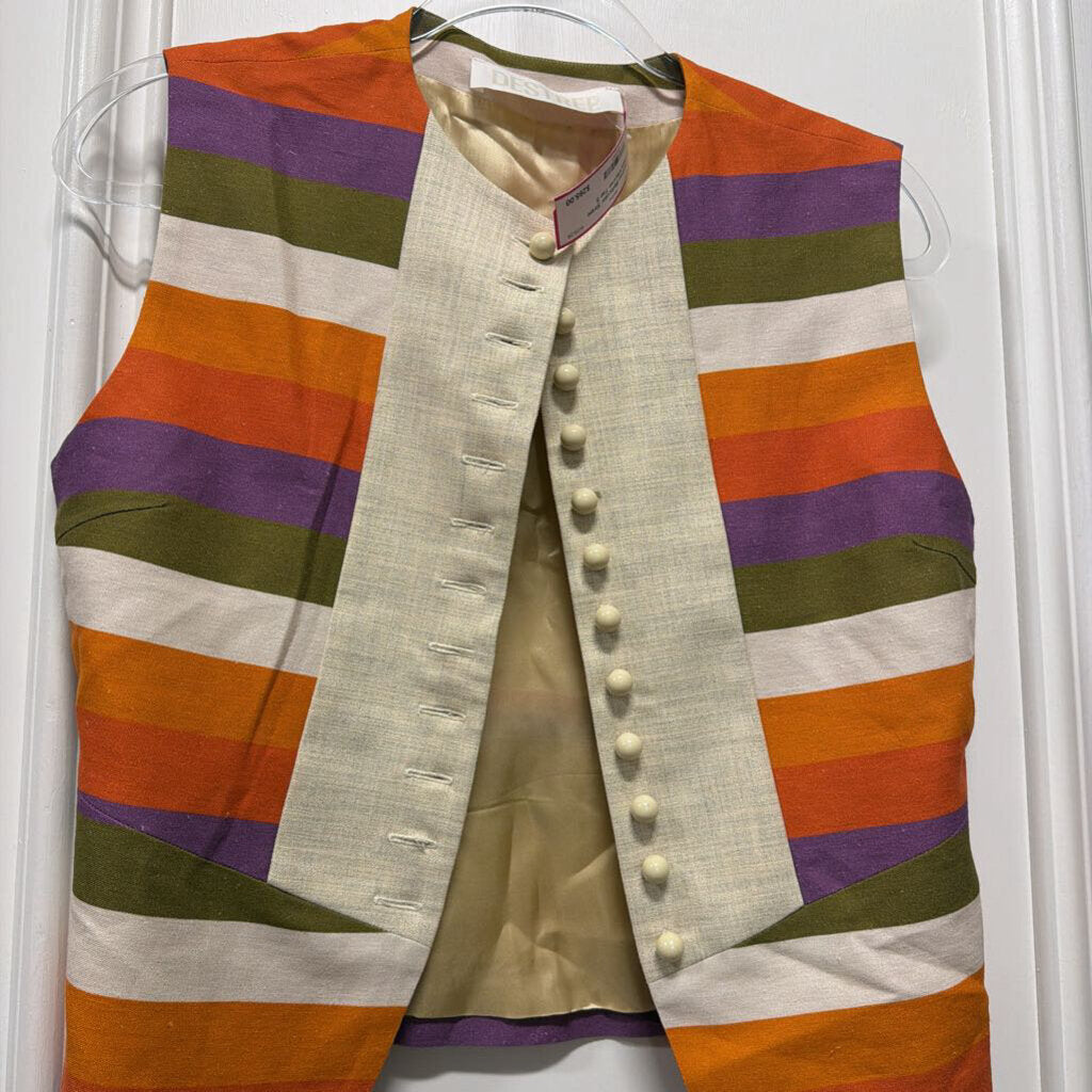 Multicolor Stripe Linen/Viscose Top