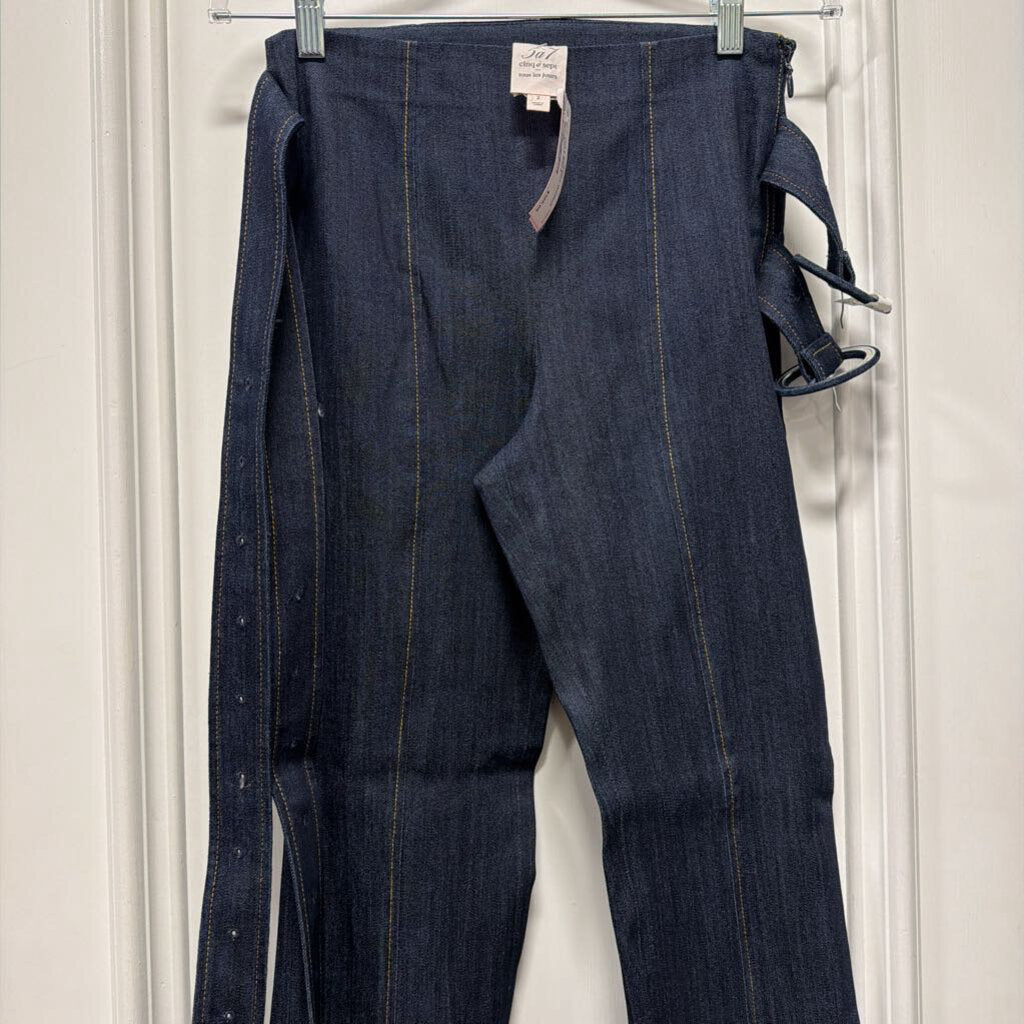 Dark Washed Belted Jean