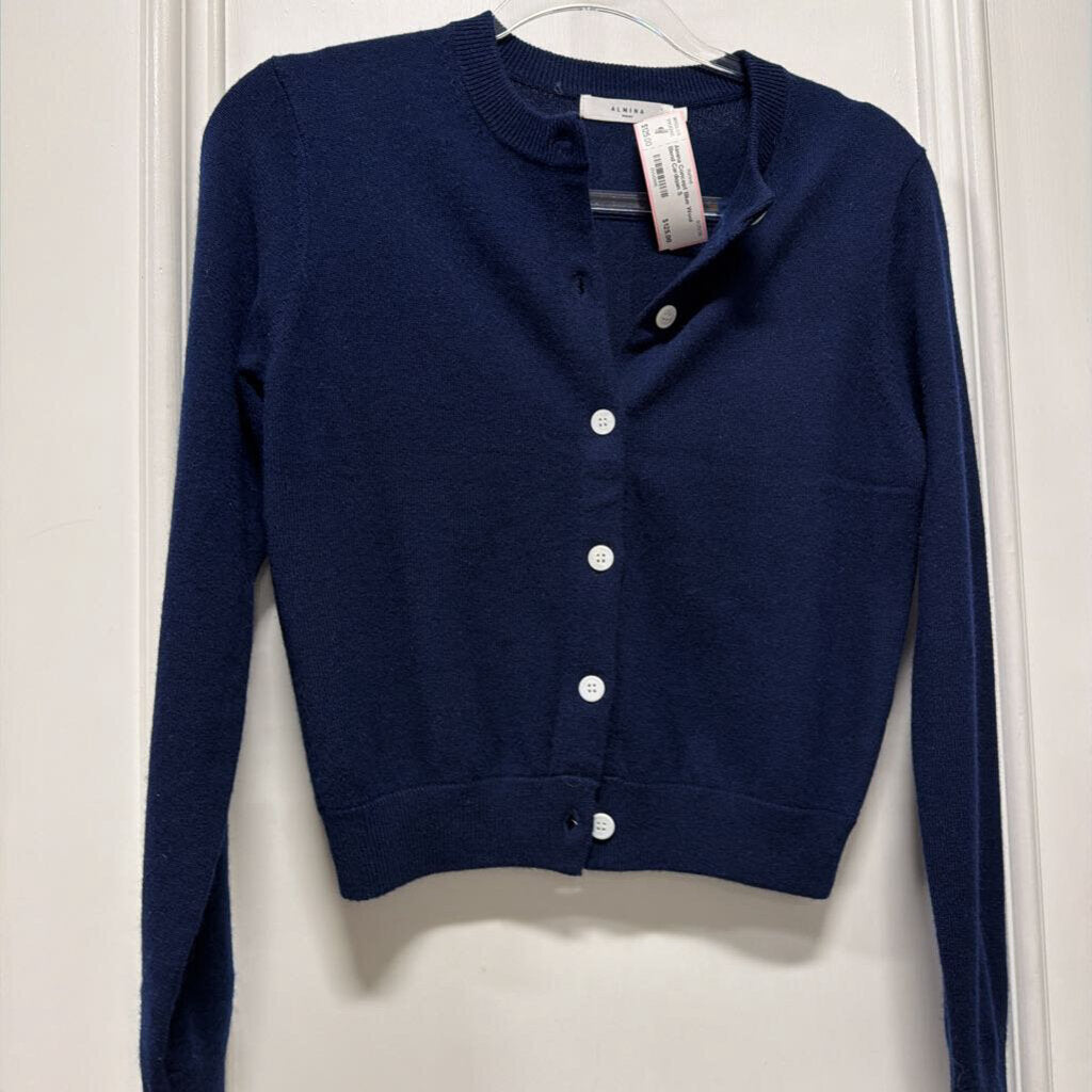 Blue Wool Blend Cardigan