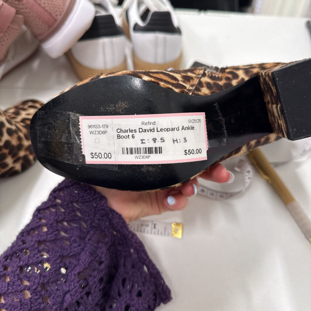 Charles David Leopard Ankle Boot
