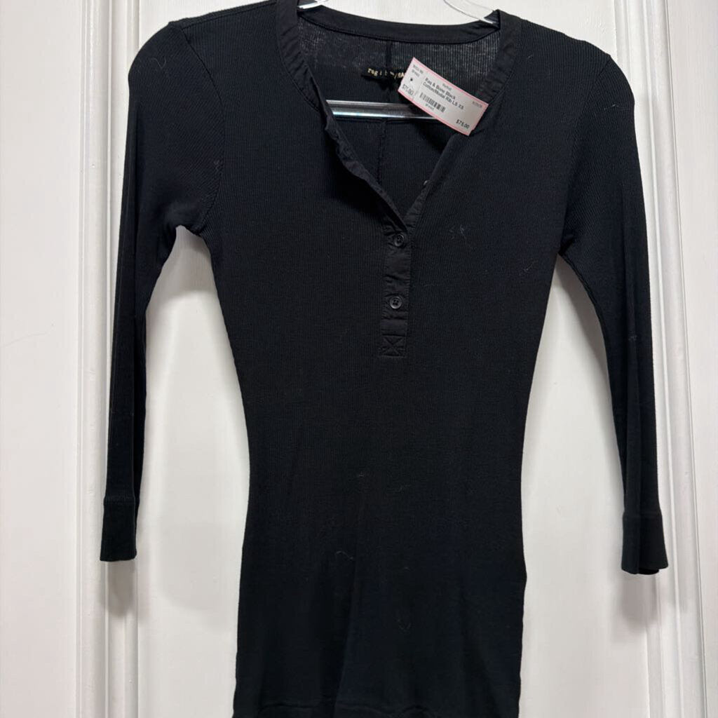 Black Cotton/Modal Rib LS