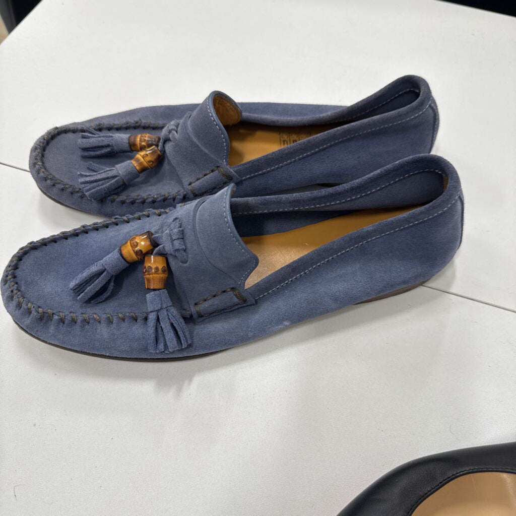 Blue Suede Tassle Loafers
