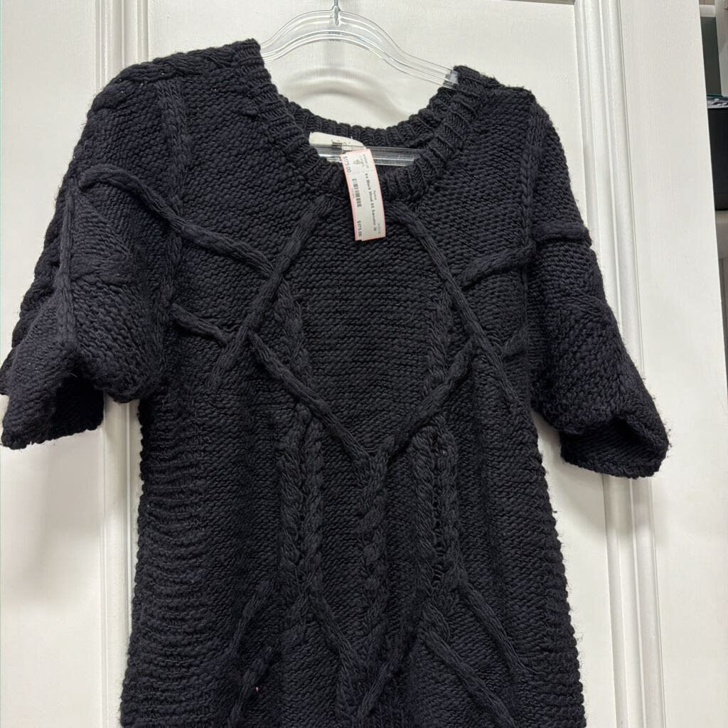 Black Wool SS Sweater