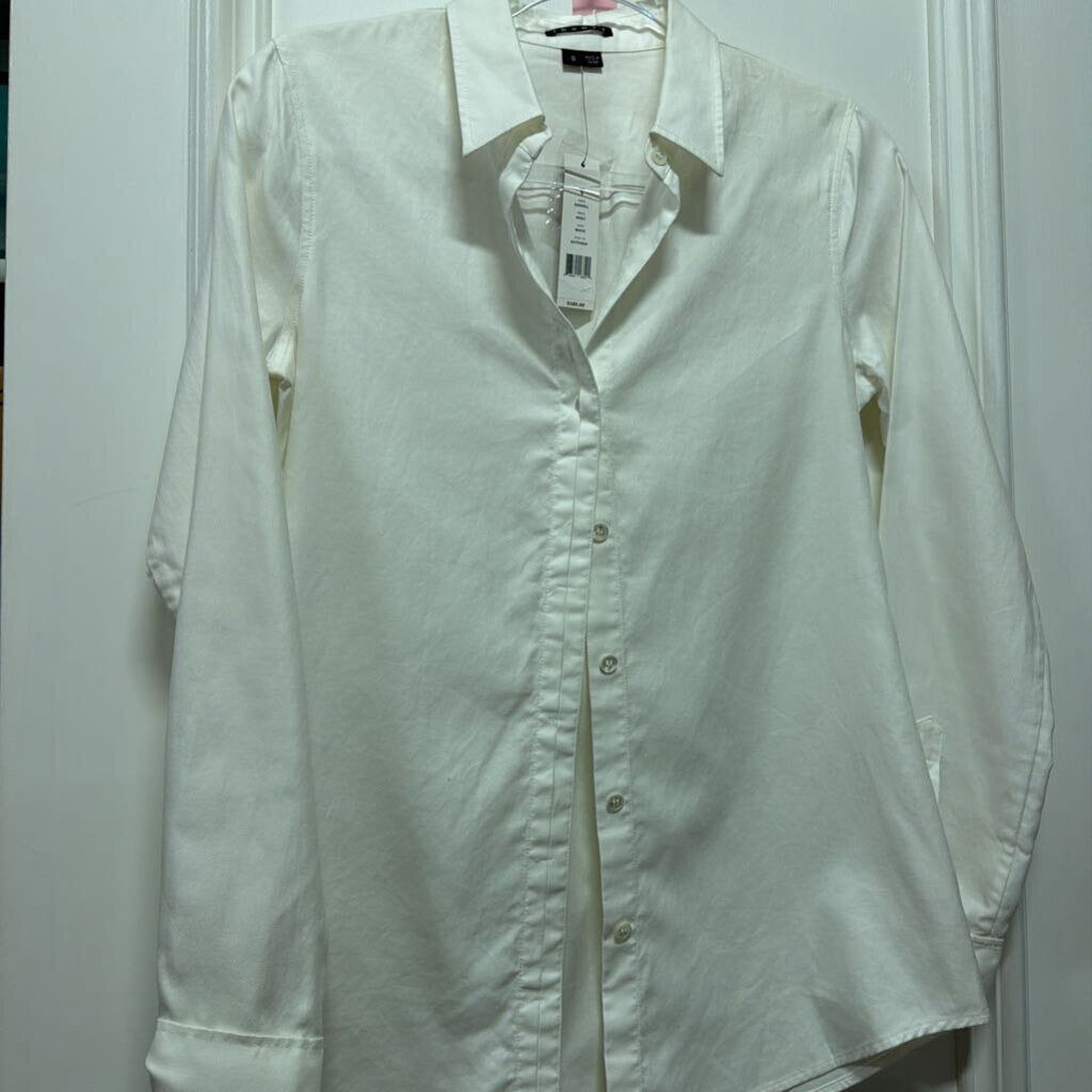 White Cotton Button Up Top (NWT)