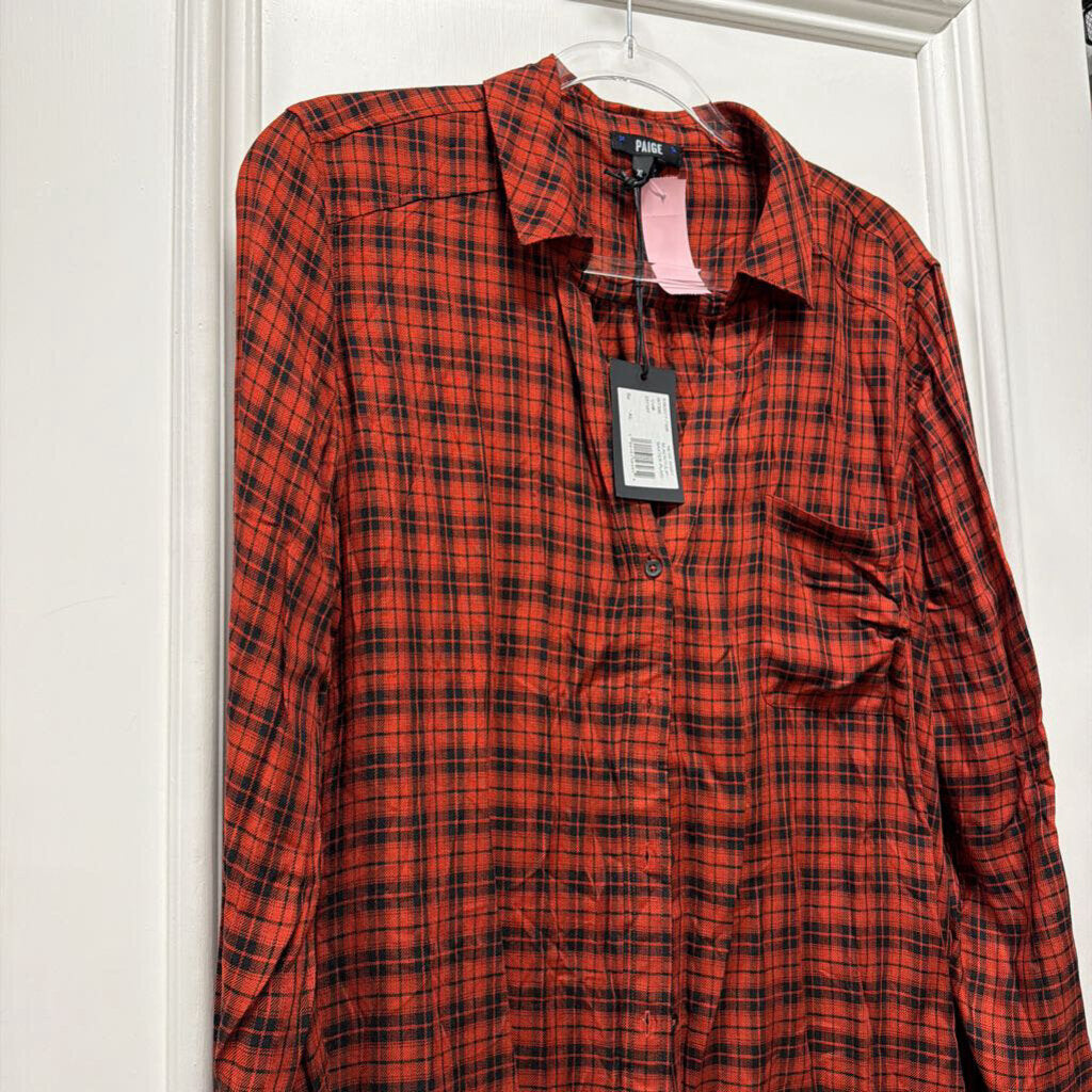 Red Plaid Viscose Shirt (NWT)