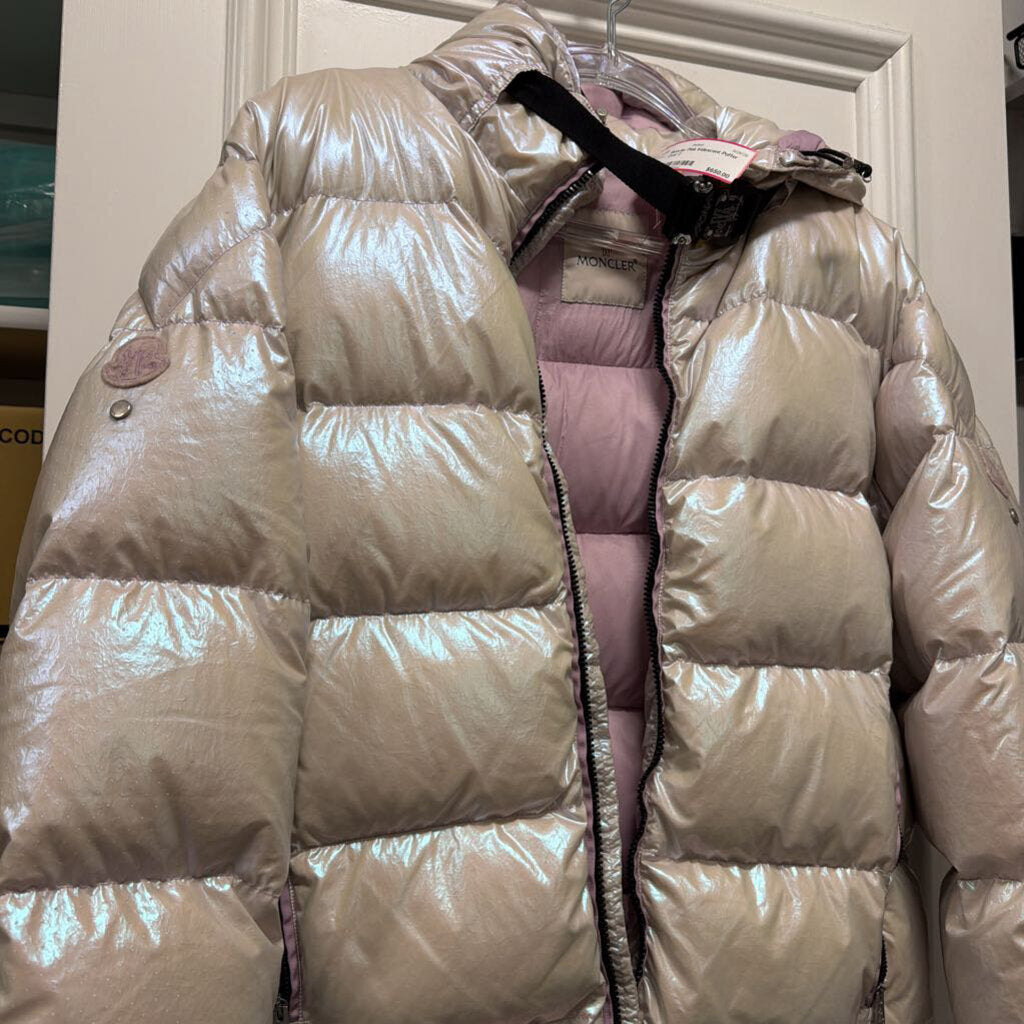 Pink Iridescent Puffer Coat