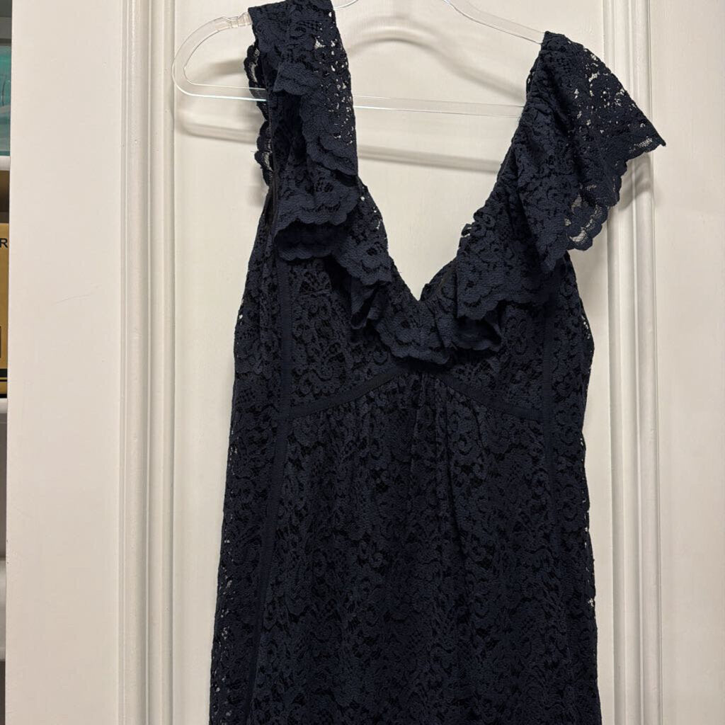 Navy Viscose/Polyamide Lace Midi Dress (NWT $550)