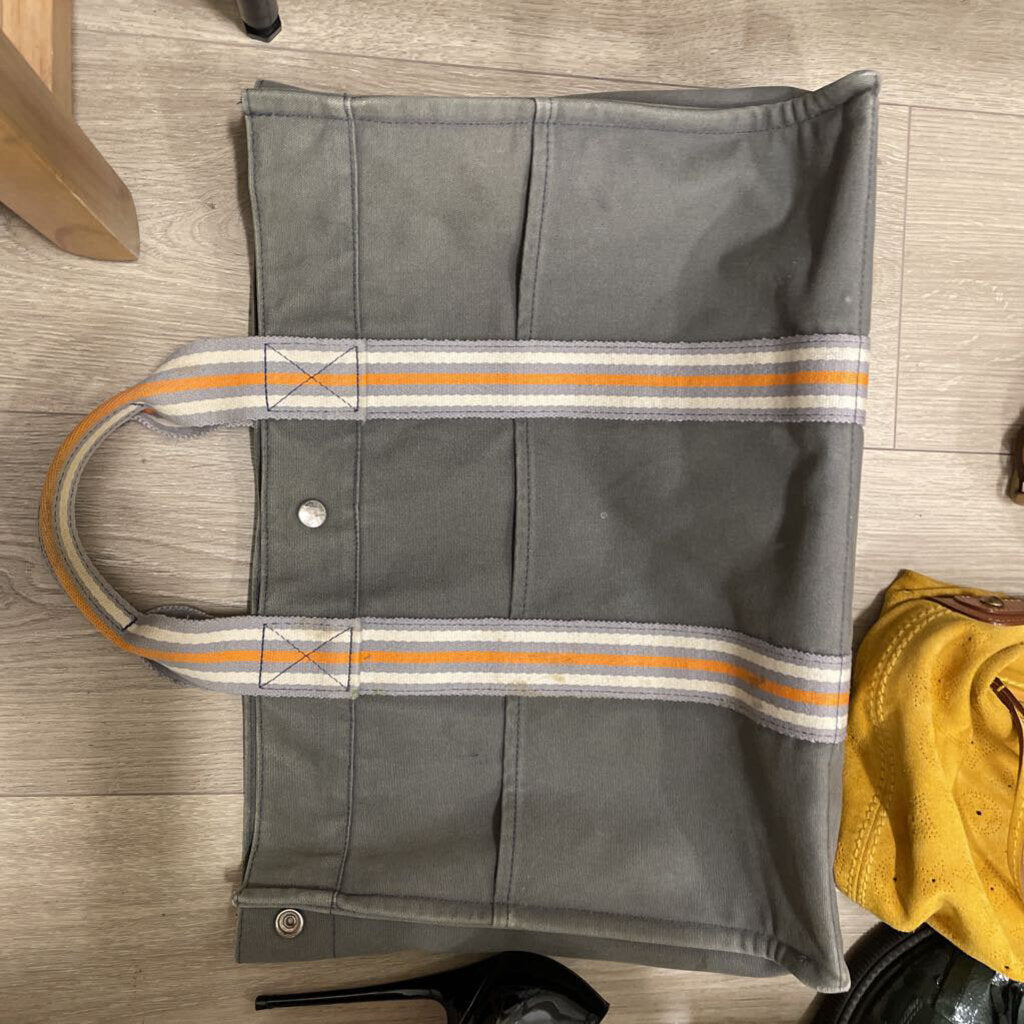 Grey/Orange Canvas Tote (as is)