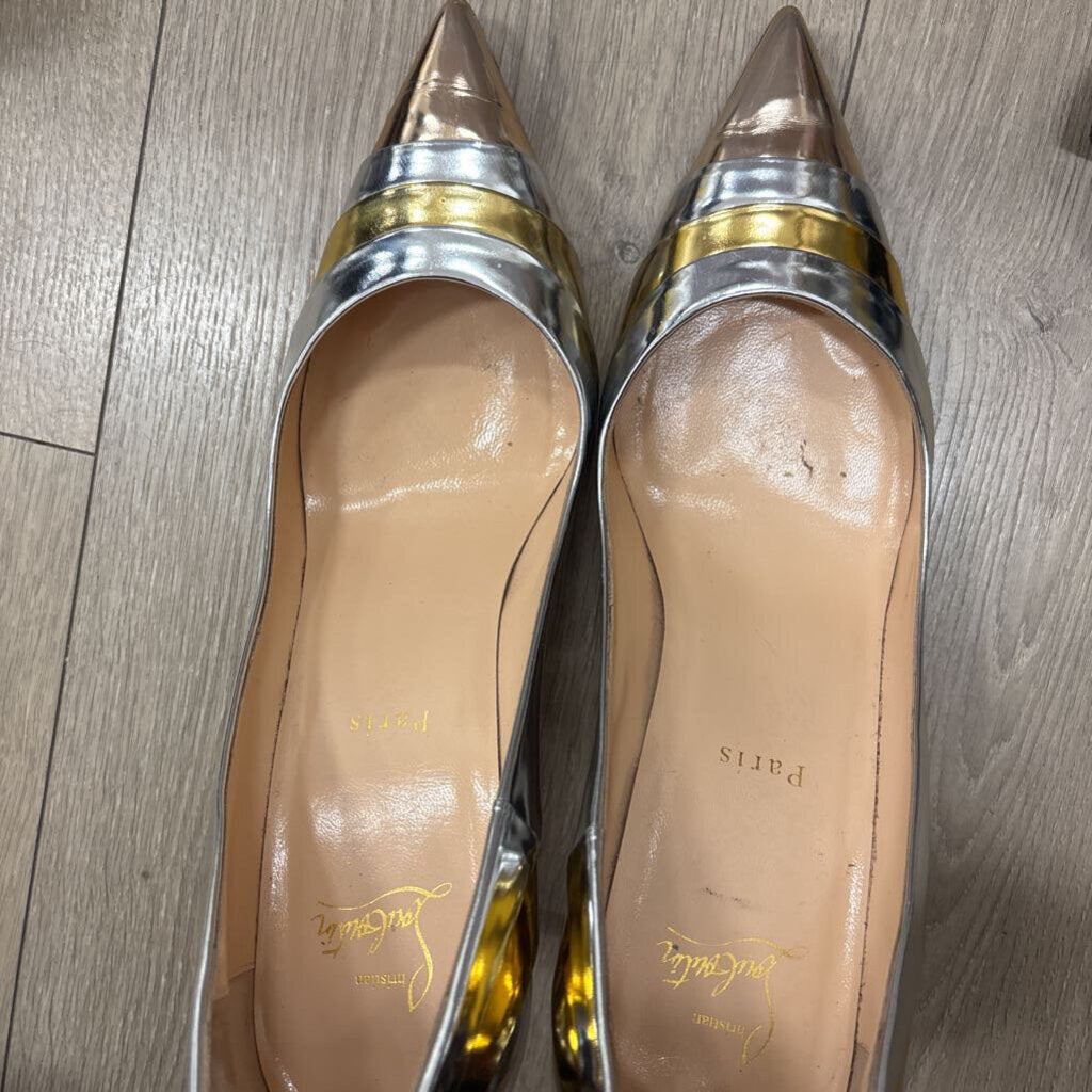 Silver/Gold Patent Leather Pump