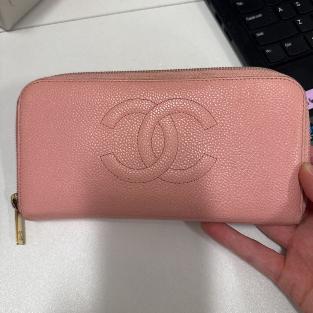 Vintage Pink Continental Zip Wallet