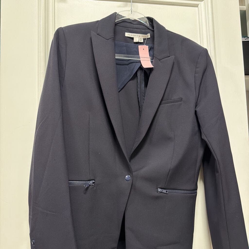 Navy Poly Blazer