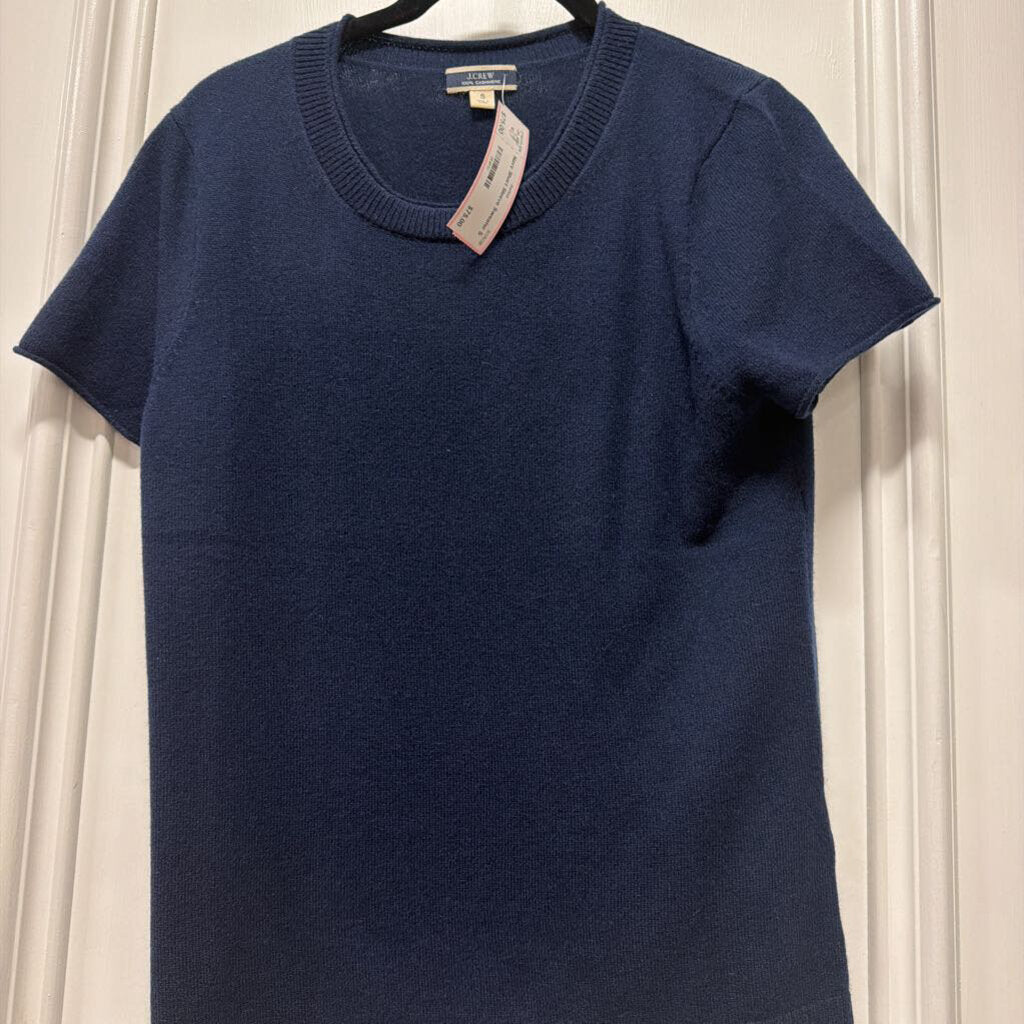 Navy Short Sleeve Sweater