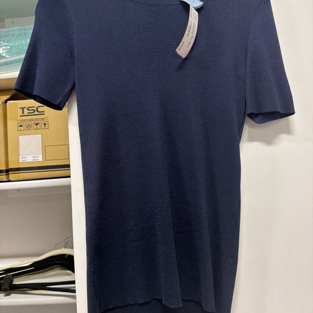 Navy Short Sleeve Sweater