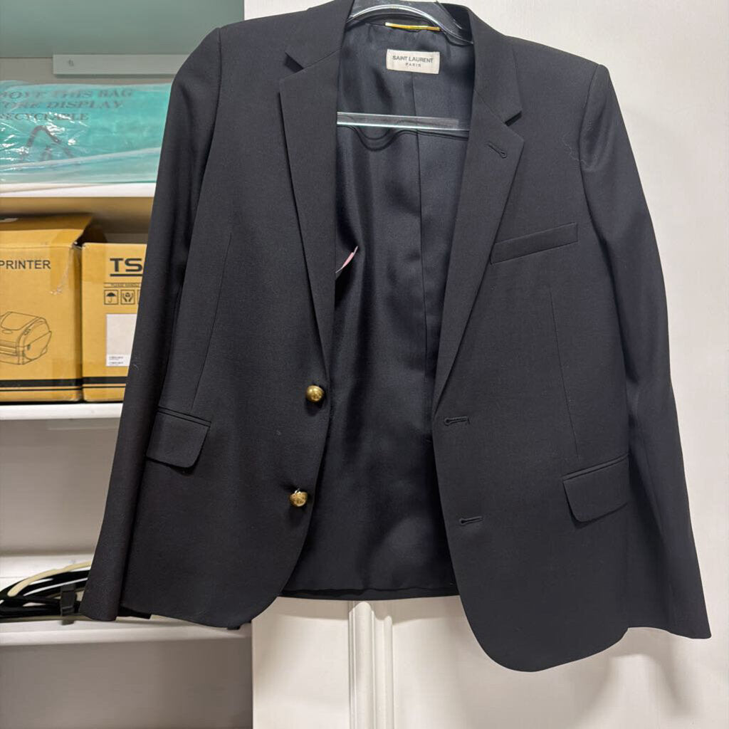 Black Wool Two Button Blazer (NWT 3190)