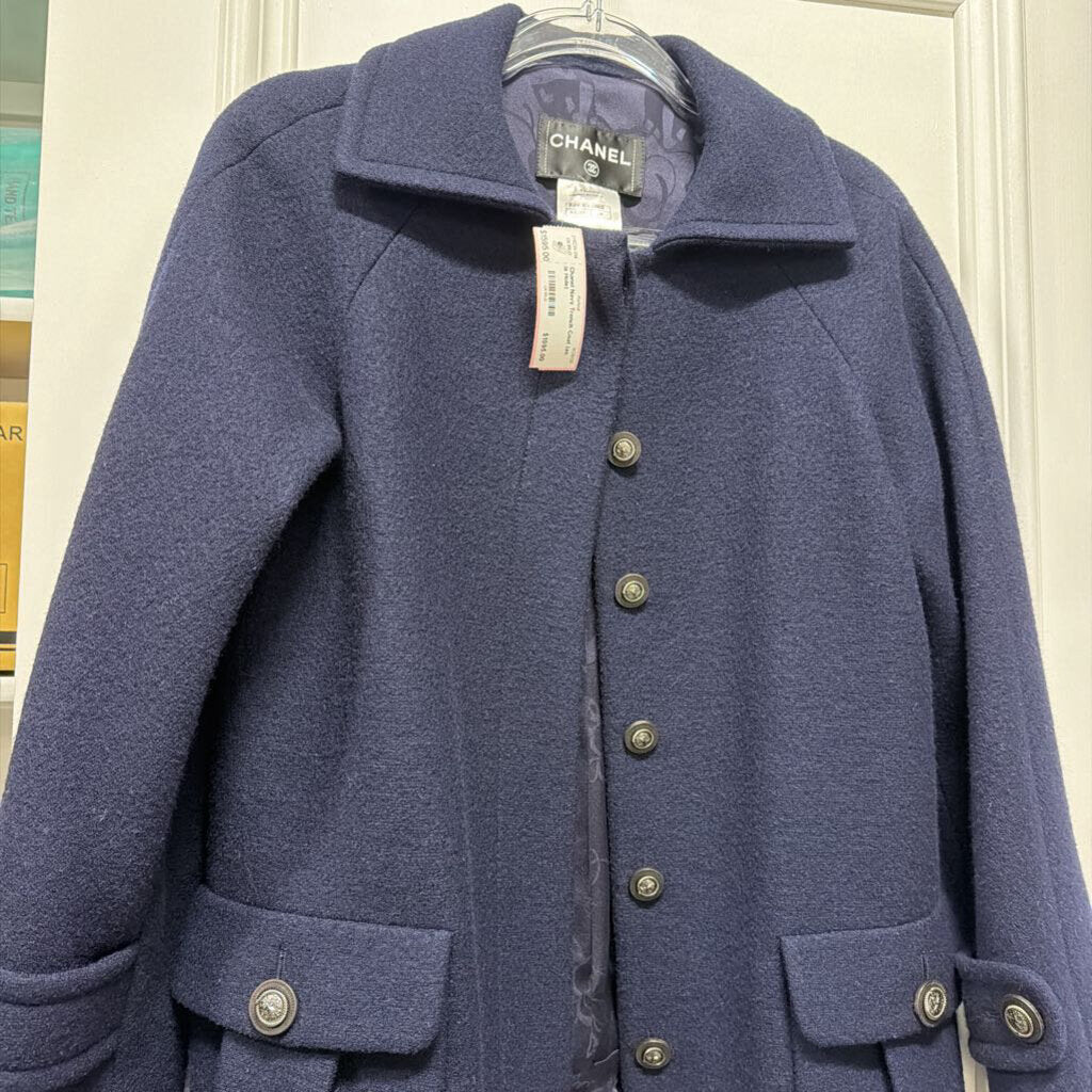Navy Trench Coat (as is Hole)