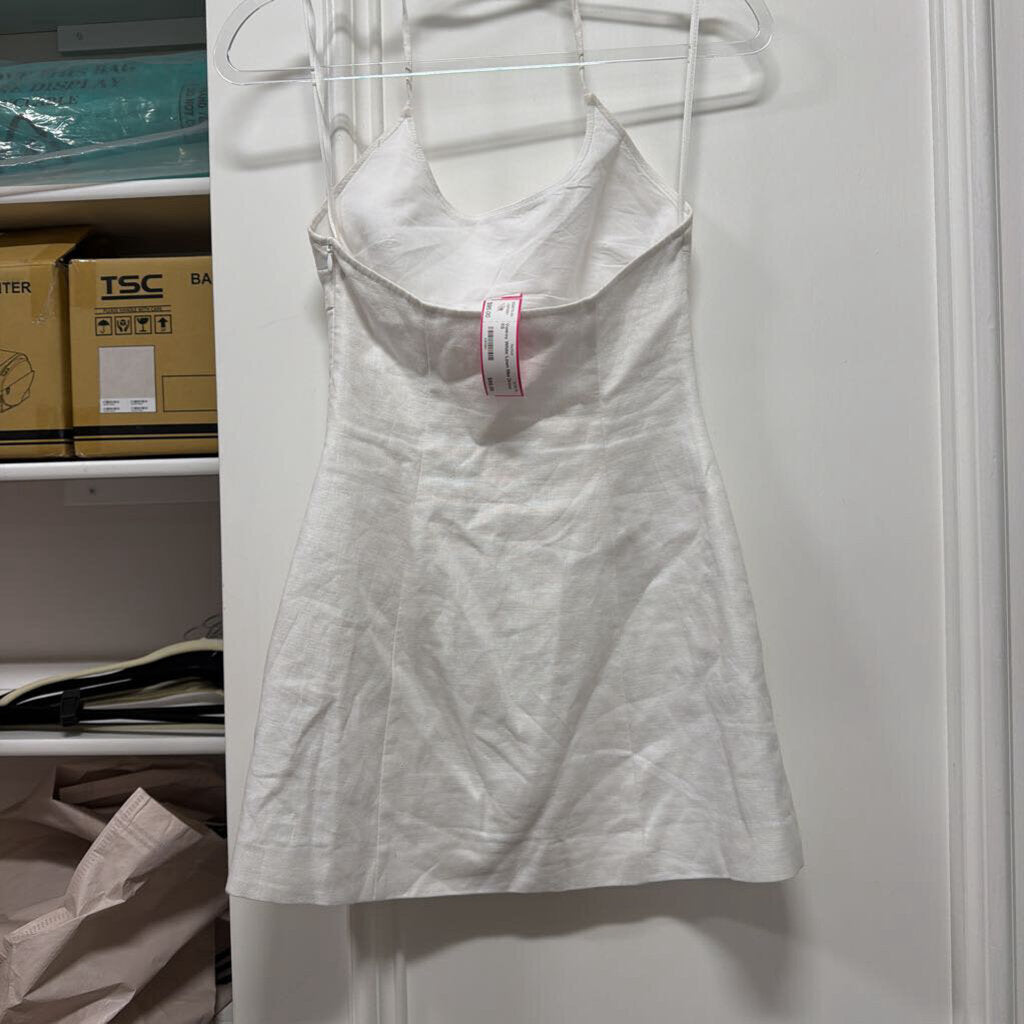 White Linen Mini Dress