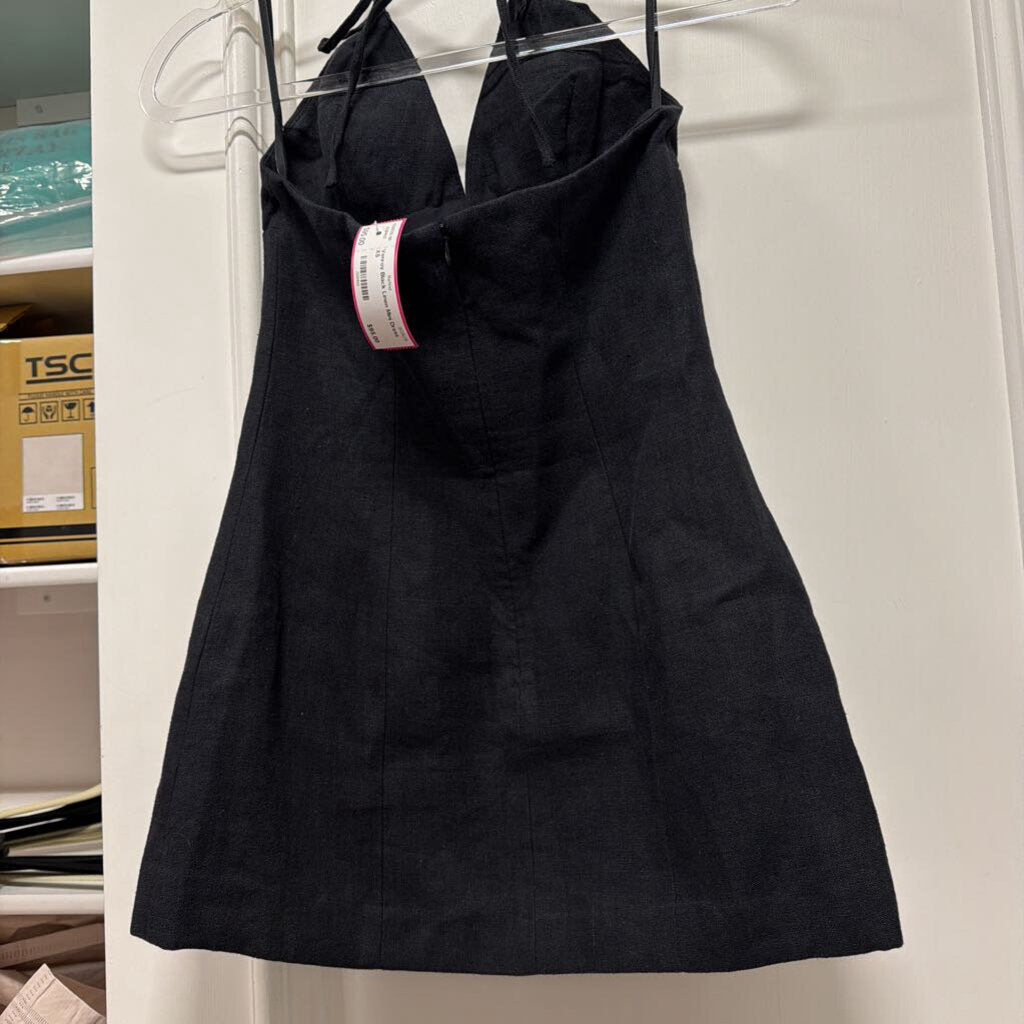 Black Linen Mini Dress