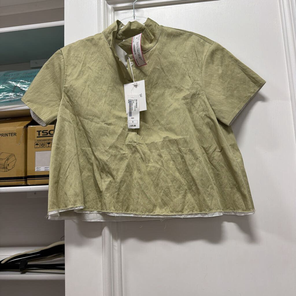 Sage Cotton Raw Edge Tee (NWT 750)