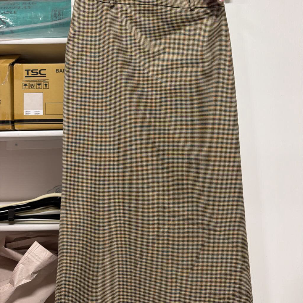Brown Houndstooth Midi Skirt (est 195)