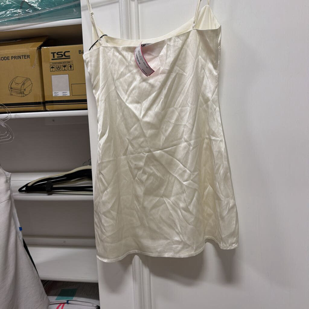 White Silk Mini Dress