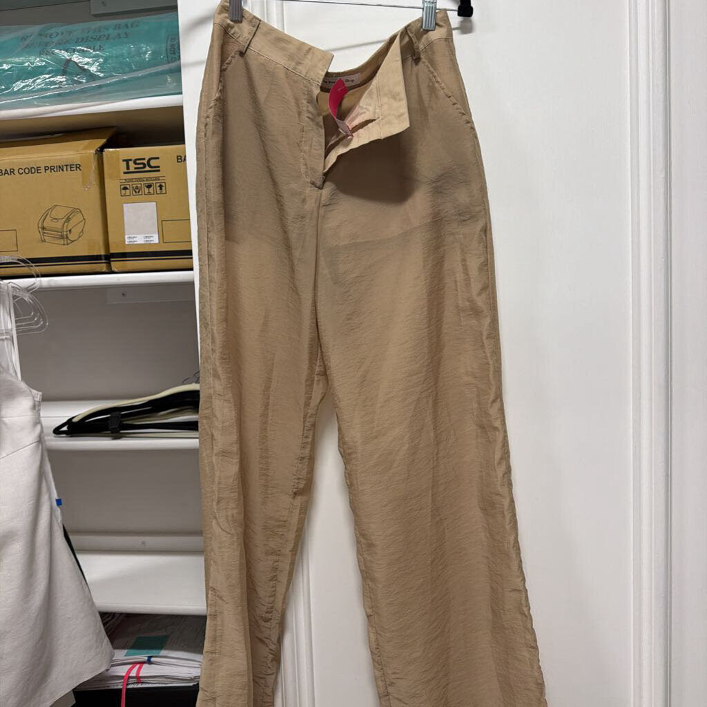 Khaki Poly Kringle Pants