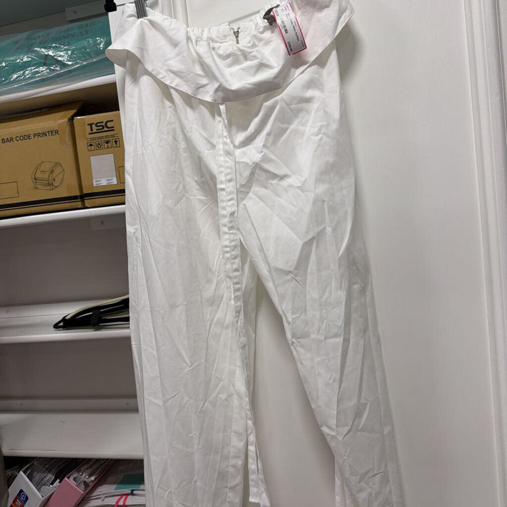 White Ruffled Pant