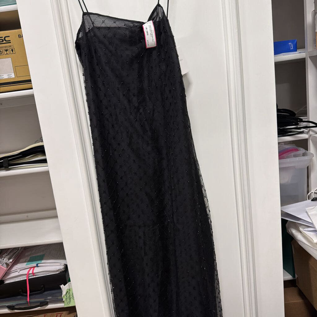 Black Beaded Maxi Dress (NWT 340)