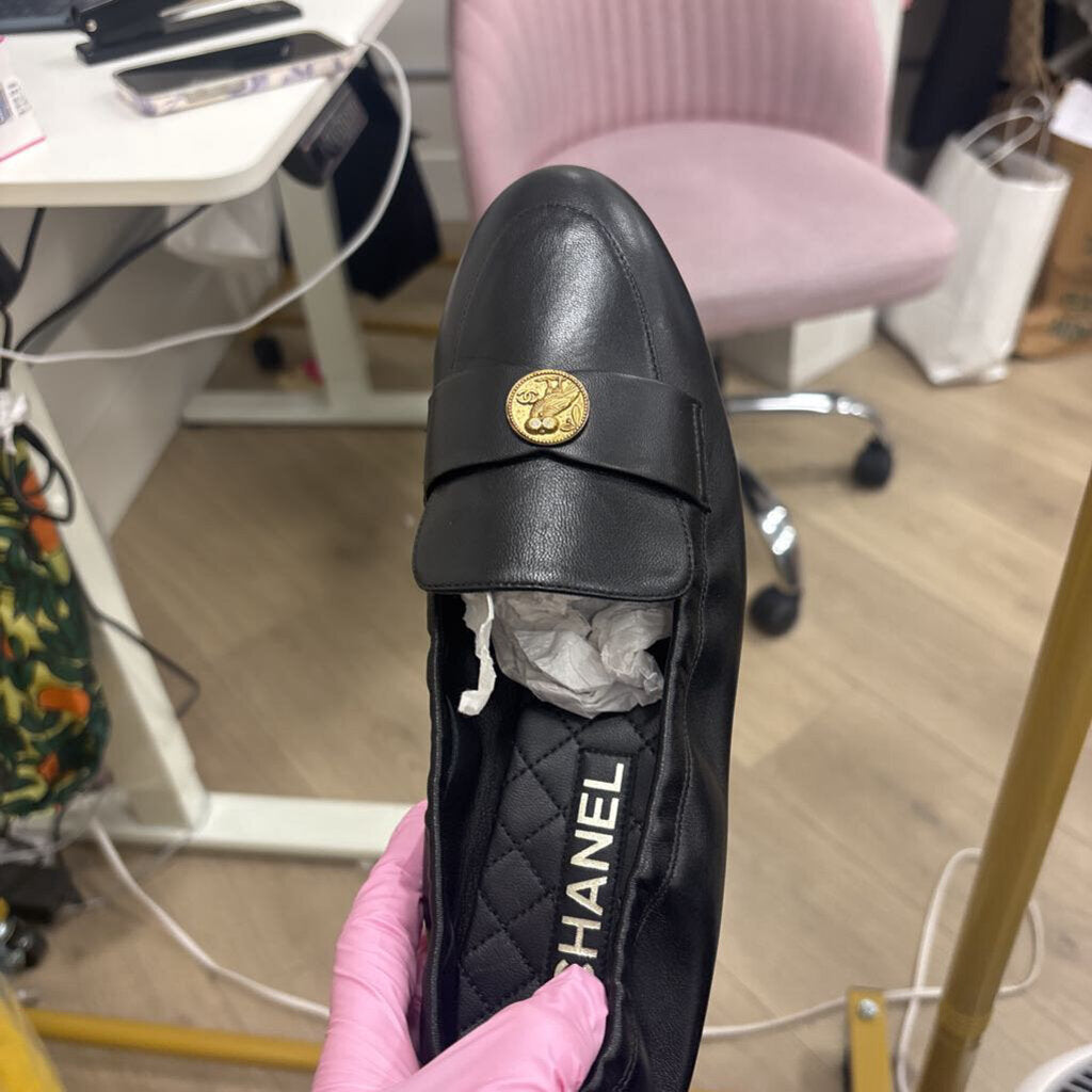 Black Leather Penny Loafer