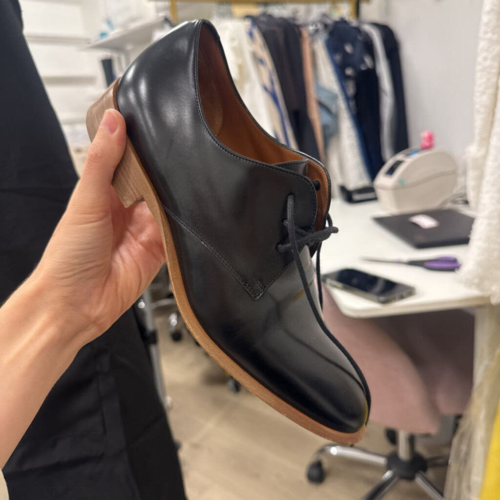 Black Leather Oxfords