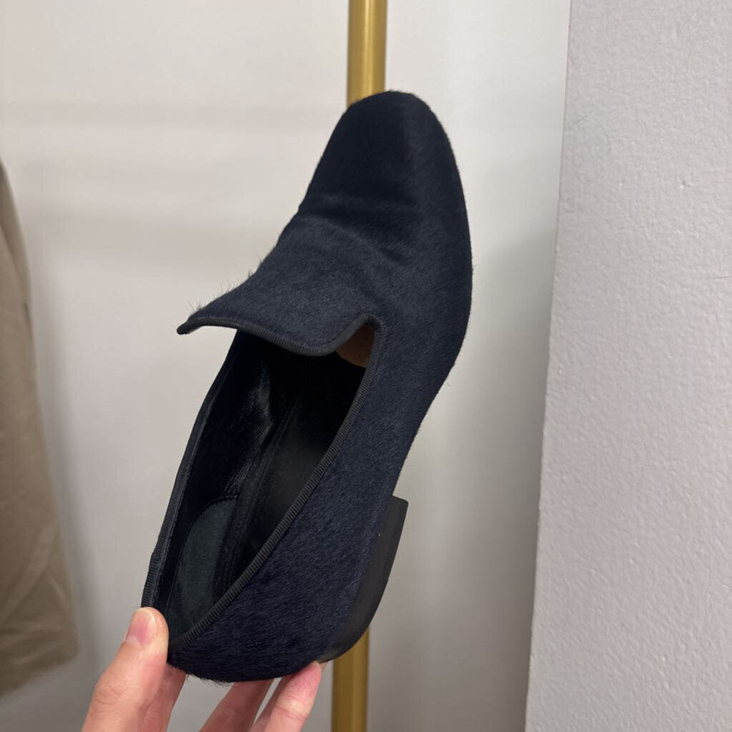 Navy Ponyhair Loafers (as is foot pad)
