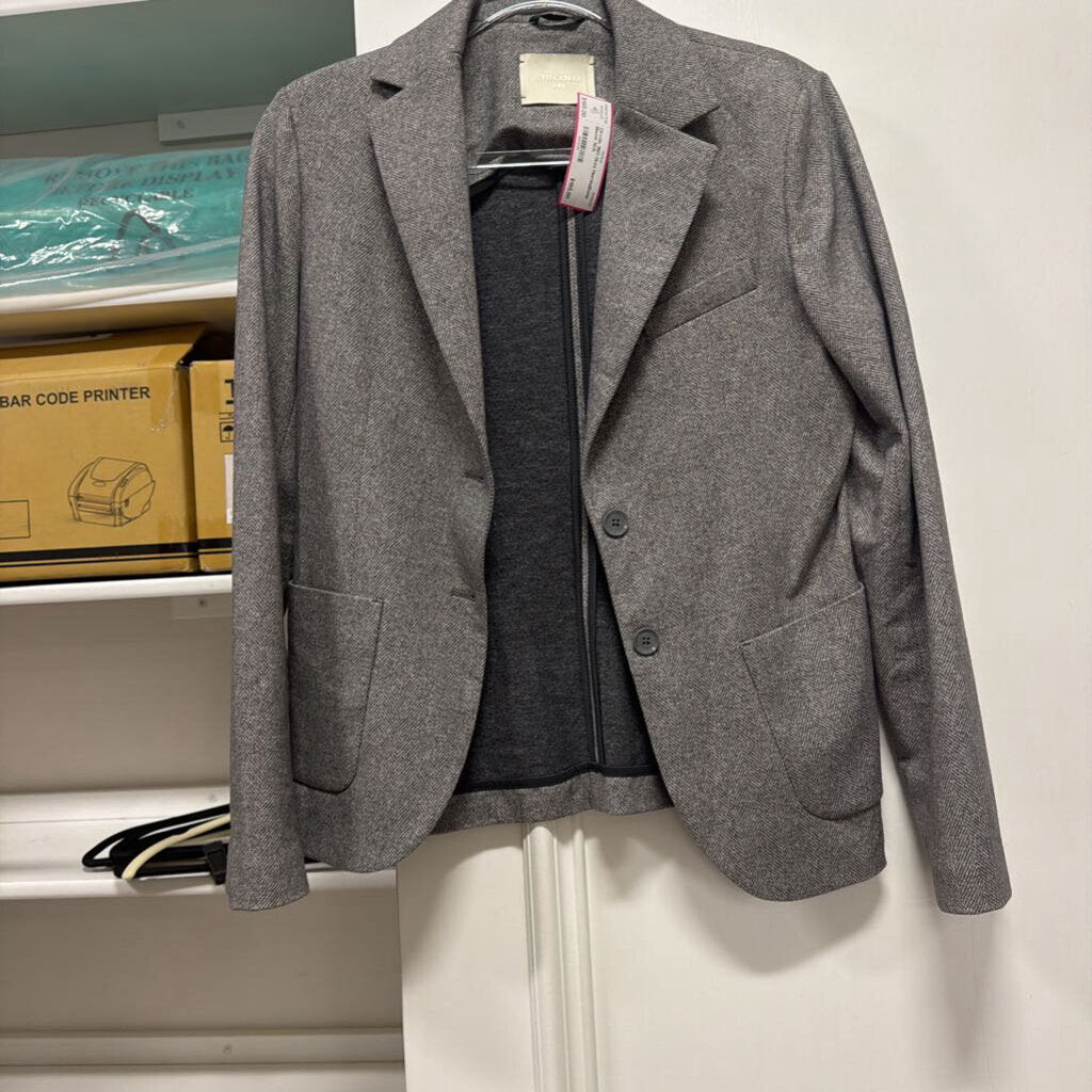Grey Herringbone Blazer