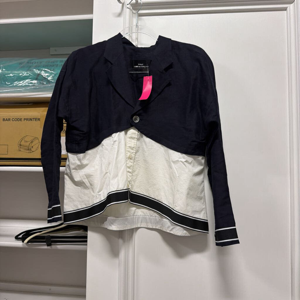 Navy/White Linen Shirt
